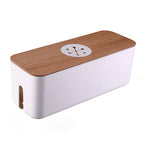 🌿📦 Wooden Cable Storage Box – Power Strip & Wire Organizer