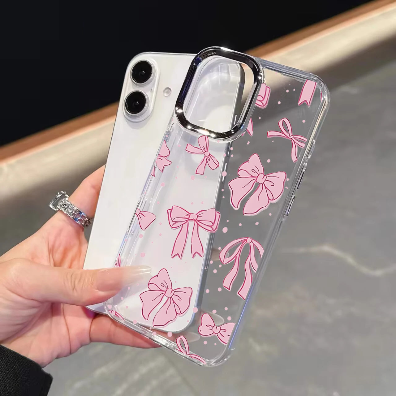 Daisy Floral Clear Phone Case with Metal Lens Frame for Google Pixel