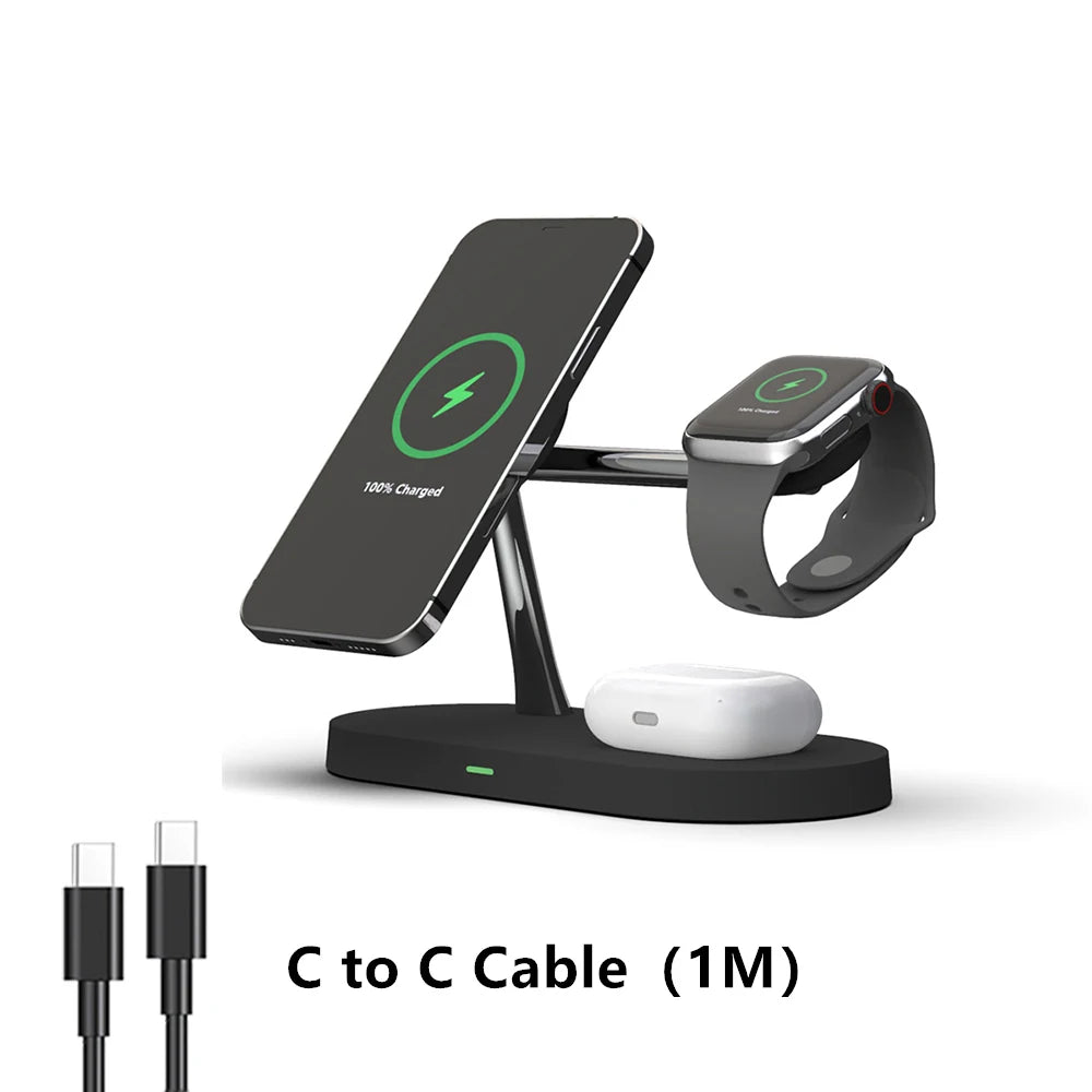 3-in-1 Wireless Charger Stand – Fast Charging for iPhone, Apple Watch & AirPods