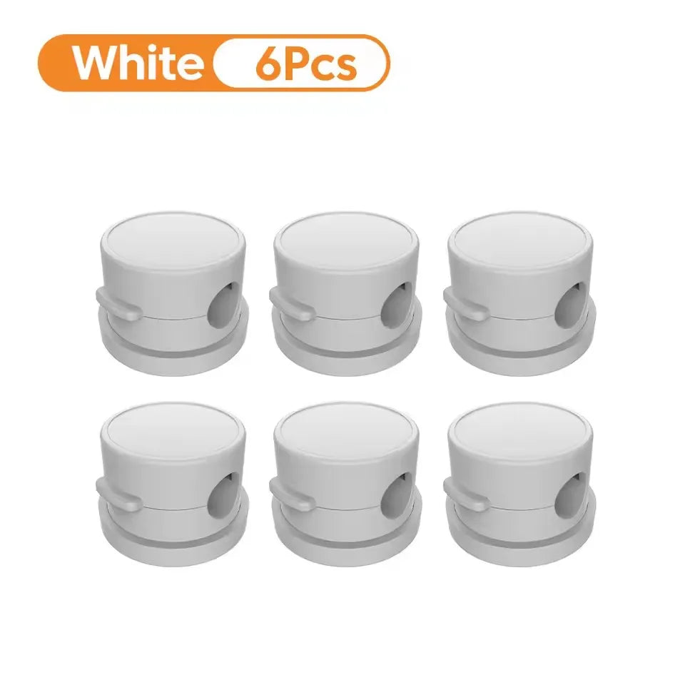 🧲🔄 360° Rotation Magnetic Cable Clip – Adhesive Wire Organizer