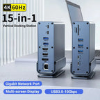 💻🔗 15-in-1 Type-C Docking Station – 4K@60Hz HDMI & DisplayPort Hub