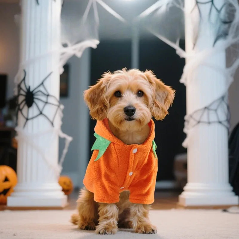 Halloween Pumpkin Pet Costume – Cute Outfit for Dogs & Cats