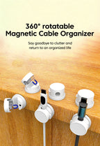 🧲🔄 360° Rotation Magnetic Cable Clip – Adhesive Wire Organizer