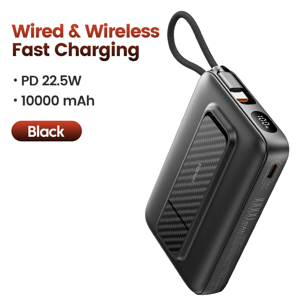 Toocki 10000mAh Magnetic Wireless Power Bank – 15W / 22.5W PD Fast Charge