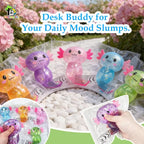 Glitter Axolotl Squishy Toy – Colorful Kawaii TPR Fidget Toy