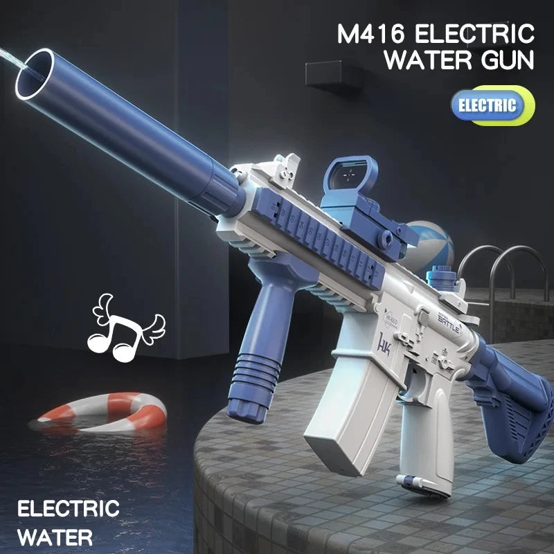 Electric Water Blaster Pistol – Full Automatic Water Toy with Drum Tank | High‑Power Outdoor Beach Water Gun for Summer Fun (14+)