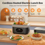 🔥🍱 Gison 1.5L Electric Heated Lunch Box for Adults | 60W Portable Food Warmer ⚡ | 18000mAh Display Lunch Heater for Work, Car & Home