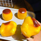 Caramel Pudding Squishy Stress Ball – Soft Sensory Block Fidget Toy