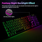 RGB Backlit Wired Gaming Keyboard – Mute USB Keyboard for Office & Home