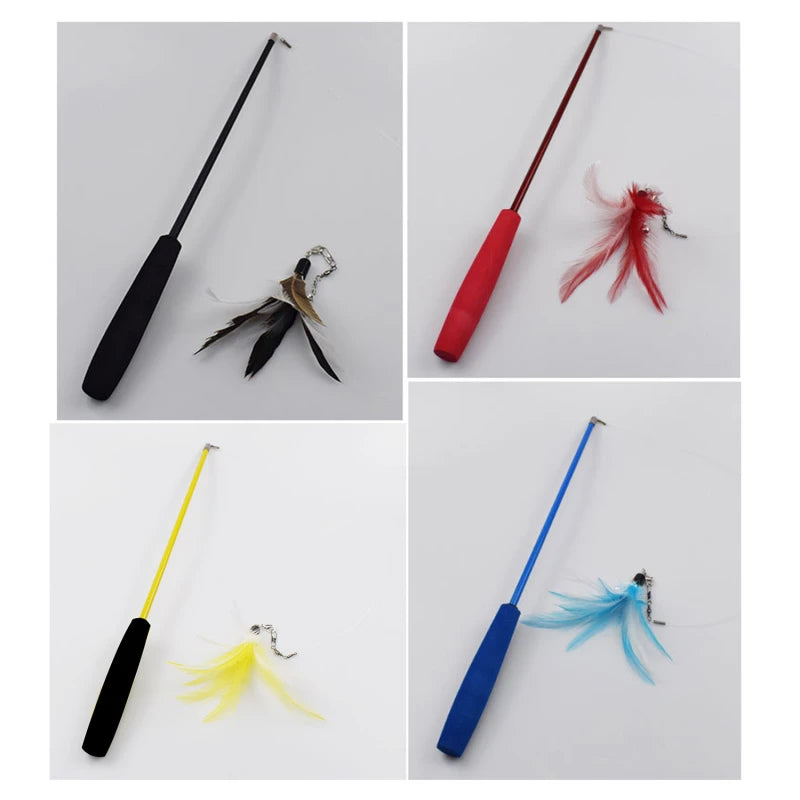 🎣🐾 Telescopic Cat Teaser Wand – 3-Section Fishing Pole Stick