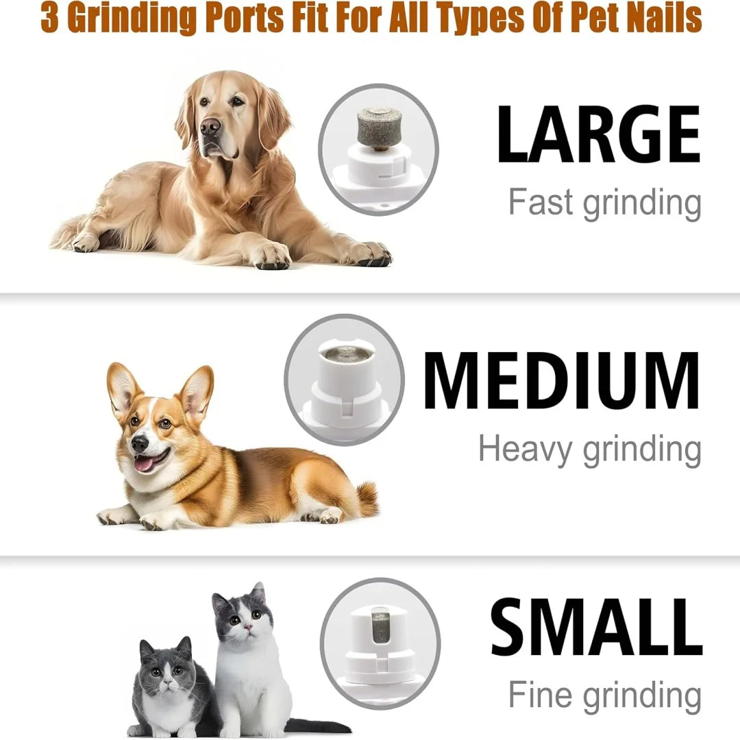 ✂️🐶🐱 Quiet Pet Nail Grinder with Dual LED Lights