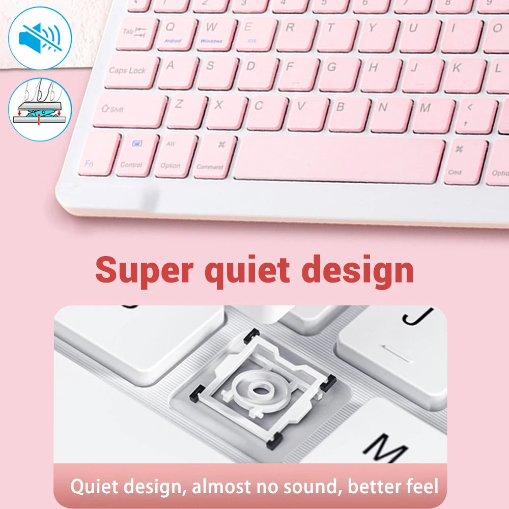 ⌨️🖱️ Mini Wireless Bluetooth Keyboard & Mouse Set – Portable for iPad & Android