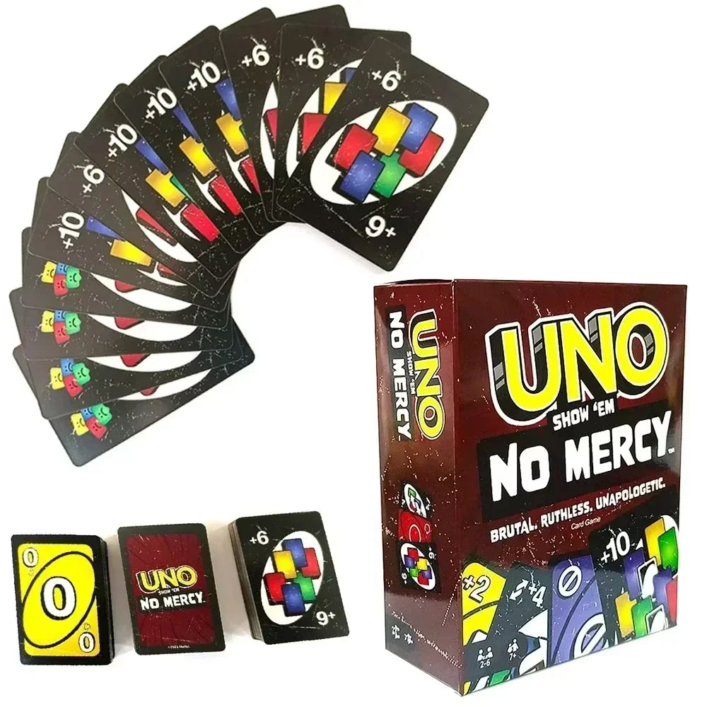 NEW Uno No mercy Game Board Games 2025 UNO Cards Table Family Party Entertainment UNO Games Card Toys Children Birthday Christmas
