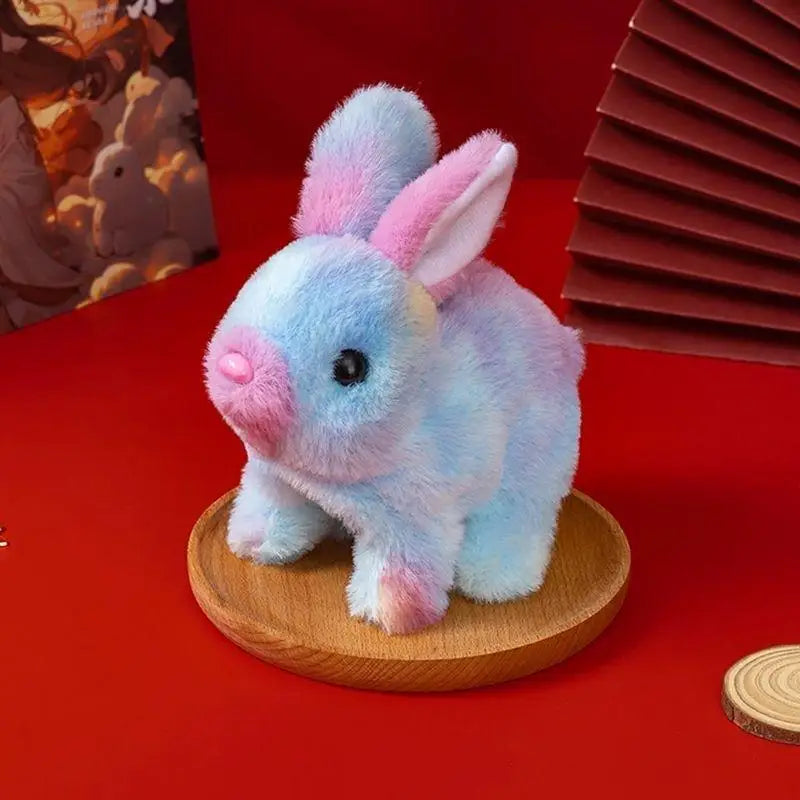 🐰🌈 Colorful Electric Rabbit Toy – Walking Plush Bunny with Flashing Ears | Interactive Gift for Girls & Kids
