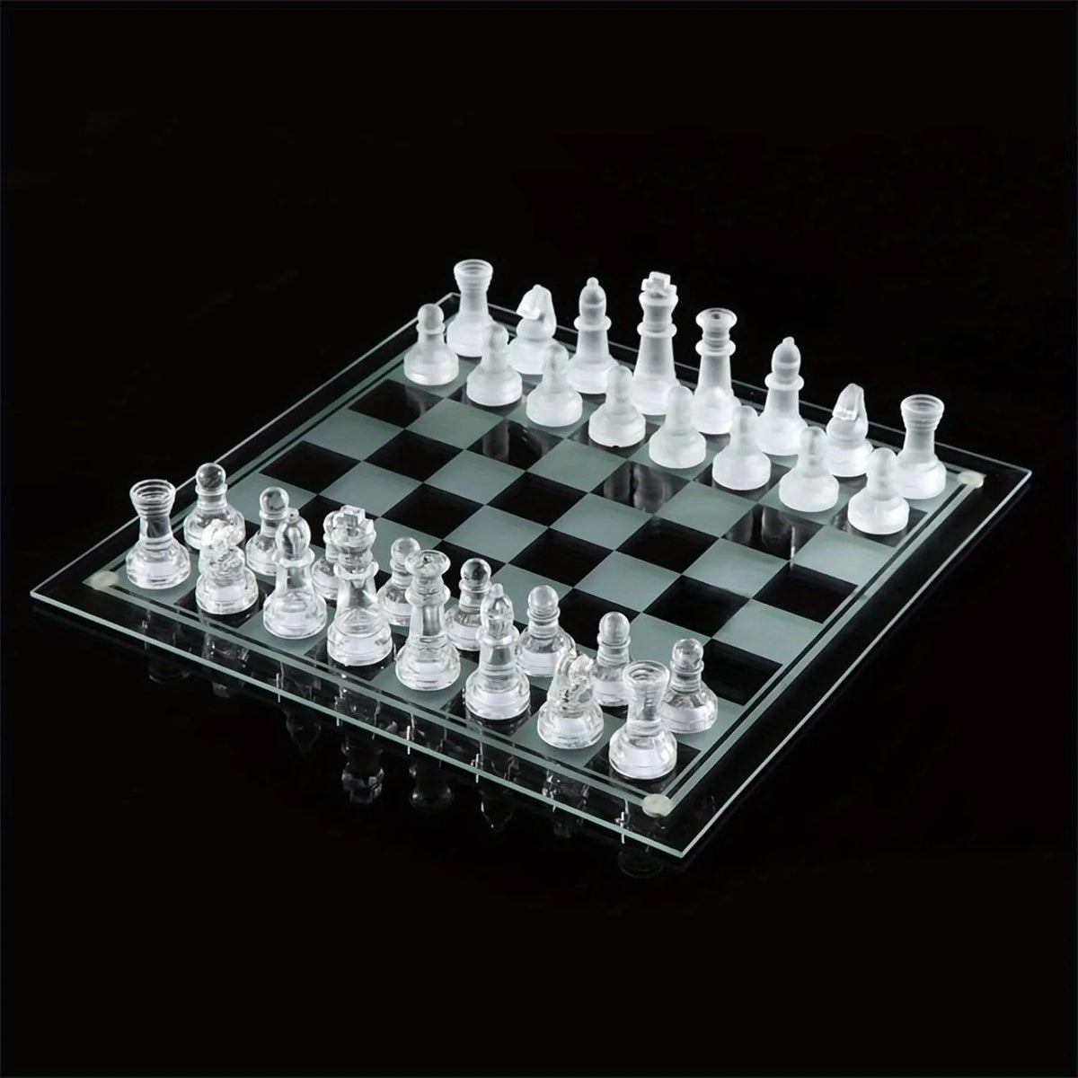 🏆 10" Handcrafted Glass Chess Set ♟️ Premium Quality | Elegant Home Décor ✨ Perfect for Game Nights & Chess Lovers