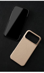 Luxury Lychee Cowhide Leather MagSafe Case for iPhone 17 / 16 / 15 Series