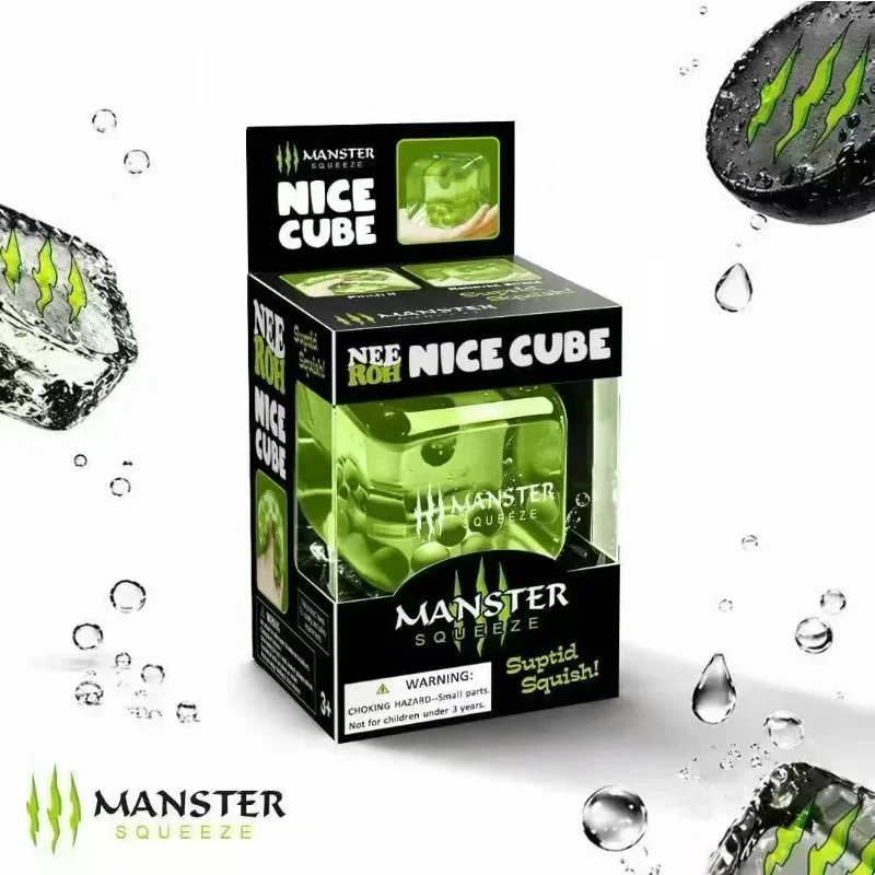 Transparent Ice Cube Squishy Toy – Soft Sensory Fidget Cube