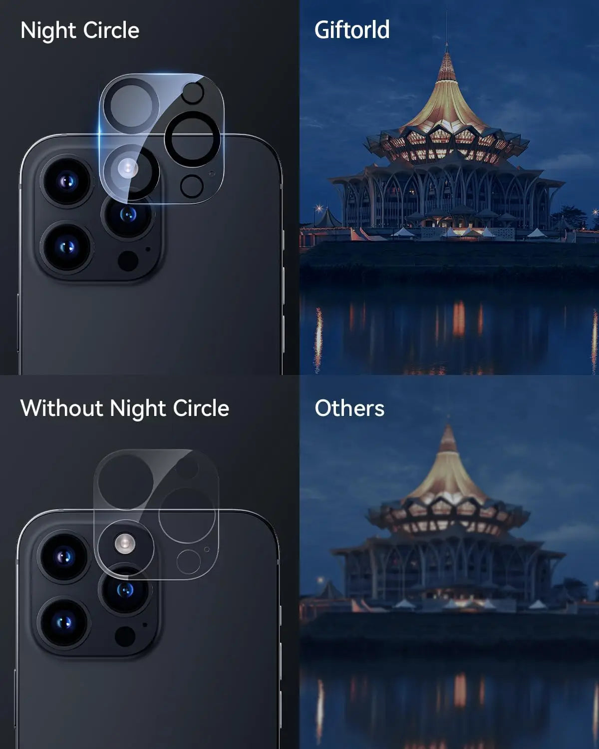 2/4PCS 9H HD Camera Lens Protector for iPhone 16 Pro / Pro Max