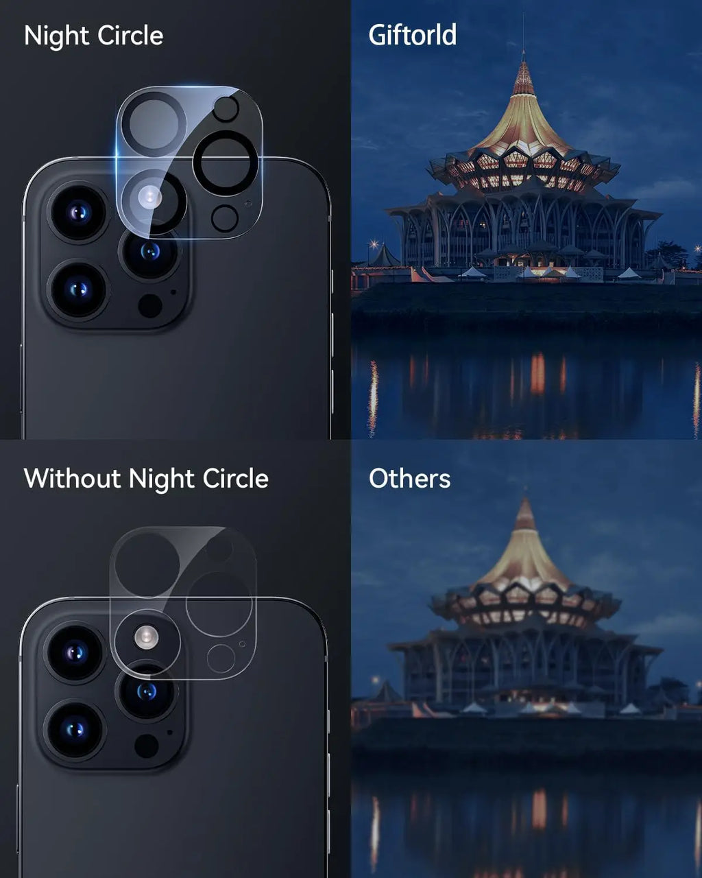 2/4PCS 9H HD Camera Lens Protector for iPhone 16 Pro / Pro Max
