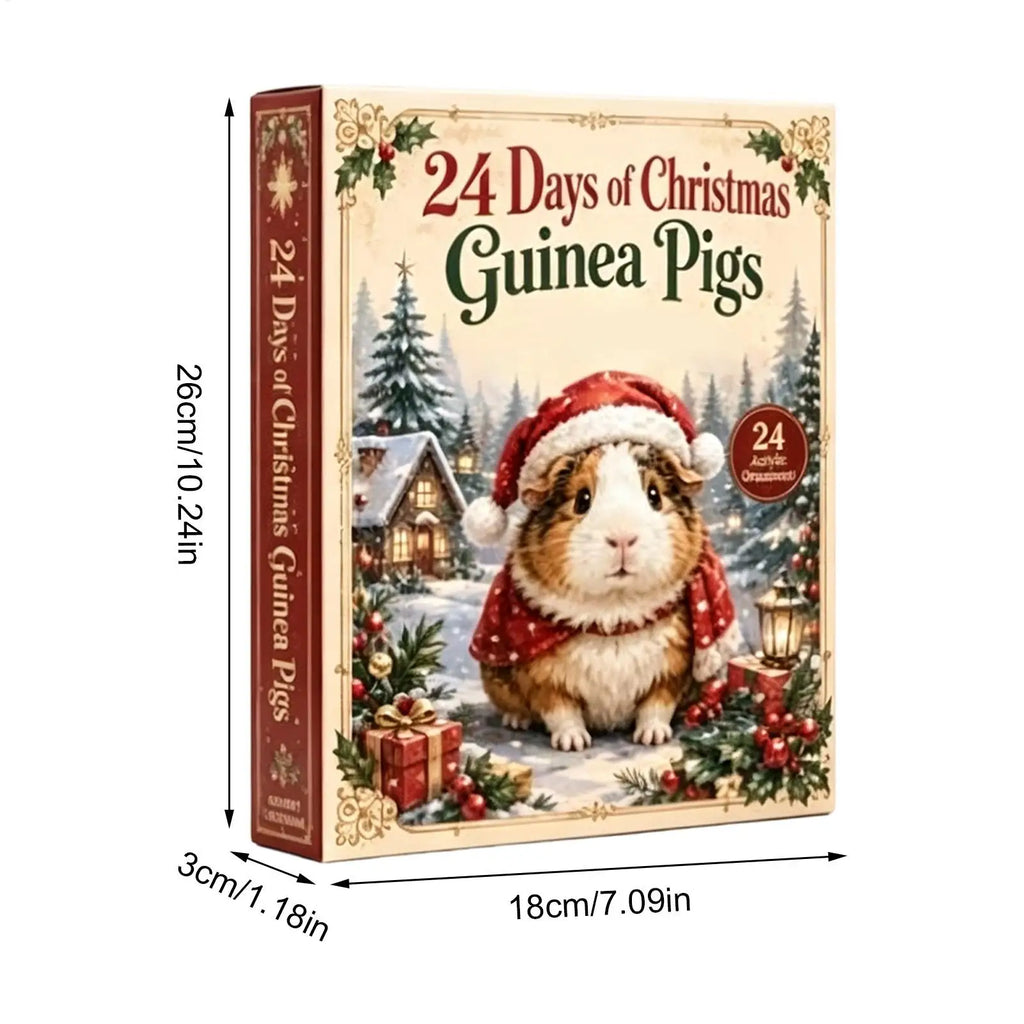 Guinea Pig Christmas Countdown Calendar – 24-Day Acrylic Advent Décor