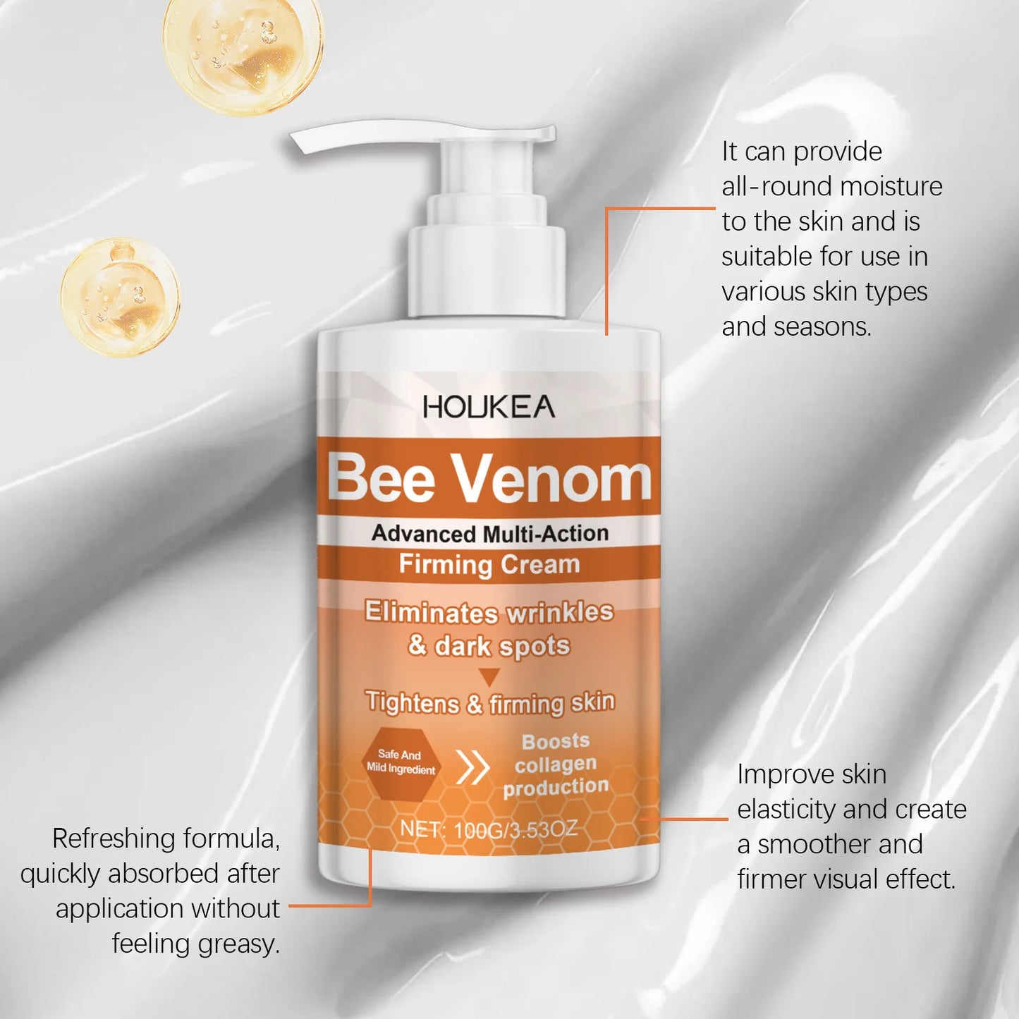 🐝✨ Bee Venom Firming Skin Tightening Cream – Body Lifting, Wrinkle-Reducing & Moisturizing Lotion