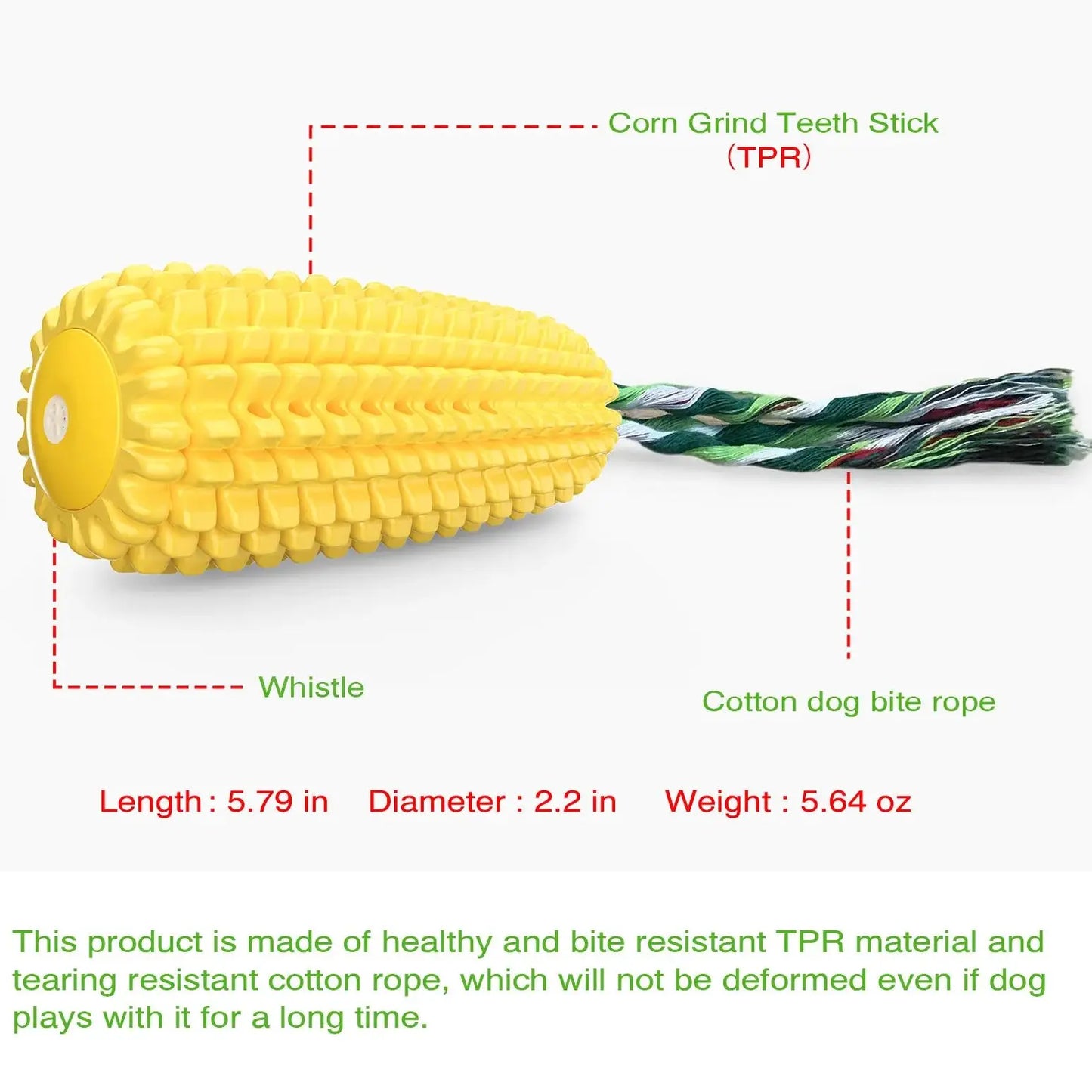 Squeak Corn Chawing Pet Toy Indestructible Toothbrush Dog Toys For Aggressive Chewers Soft Big dog Plaything with Sound