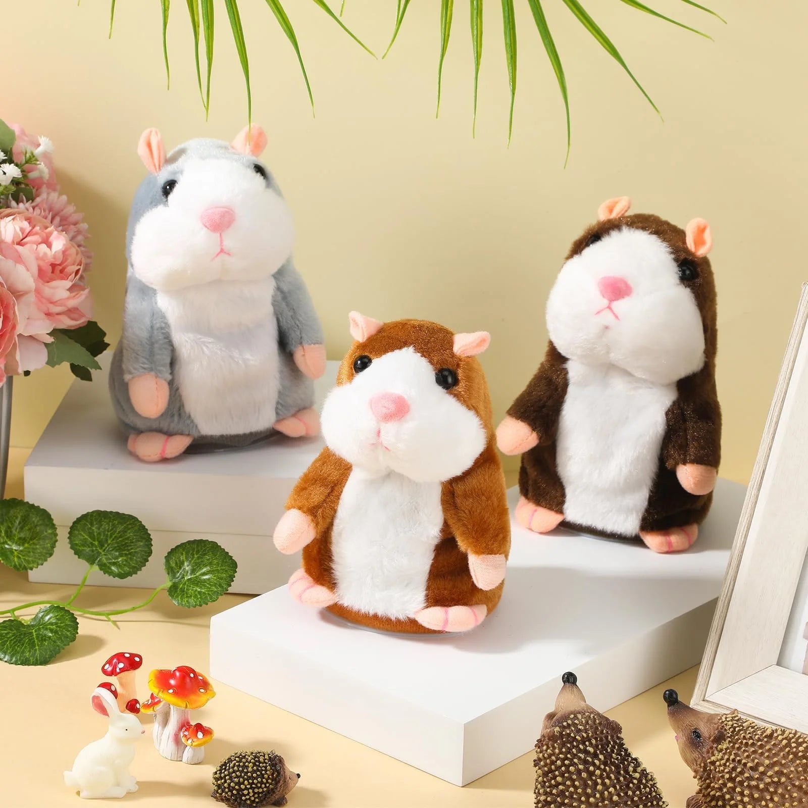 🐹💬 Cute Electric Talking Hamster Plush Toy – Interactive Voice-Repeating & Nodding Plush Companion for Kids