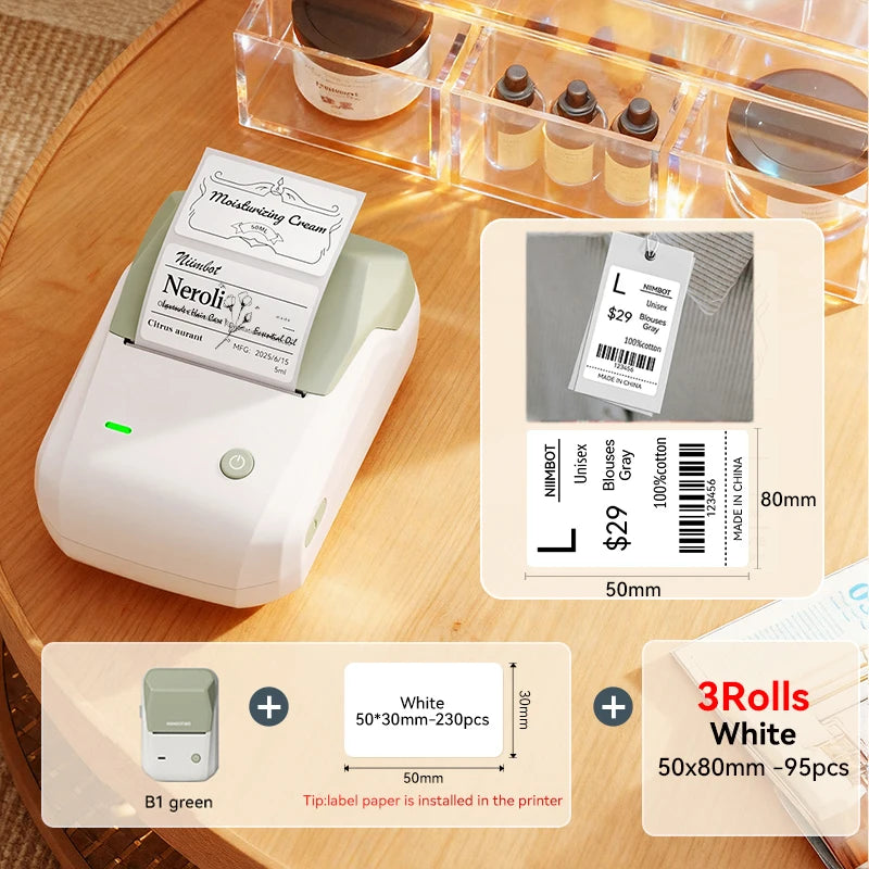 🏷️📱 NIIMBOT B1 Portable Thermal Label Printer – 2 Inch Bluetooth Sticker Maker