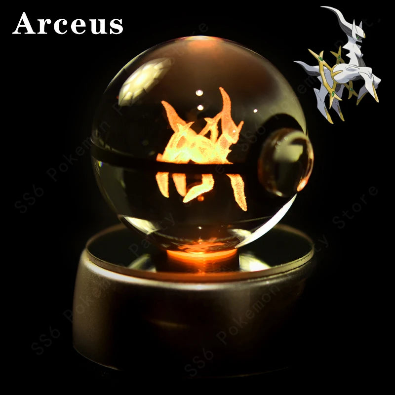 Pokémon Crystal Ball 3D Night Light – Mewtwo, Pikachu & Gengar