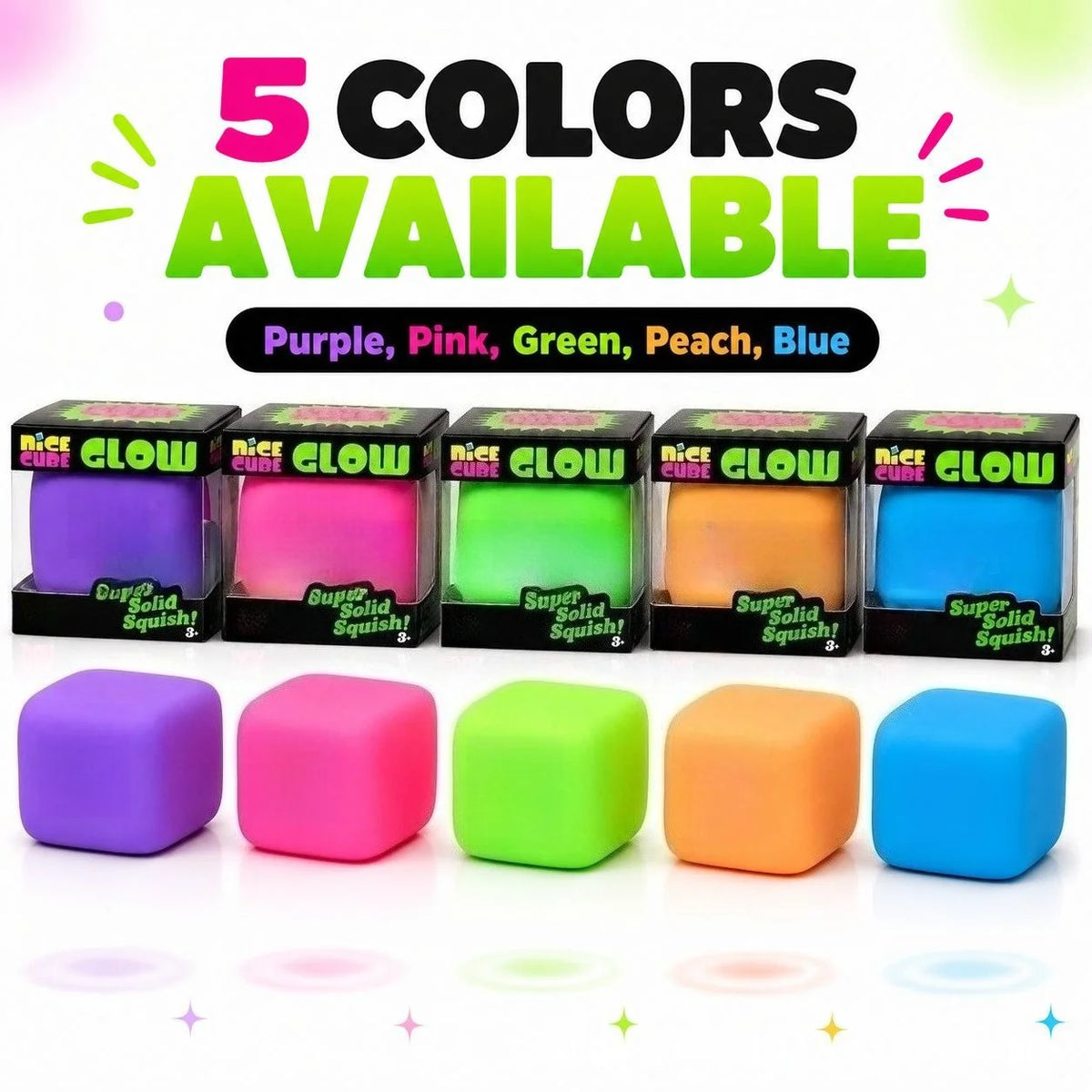 Glow Cube Squishy Toy – Slow-Rebound Ice Cube Sensory Fidget