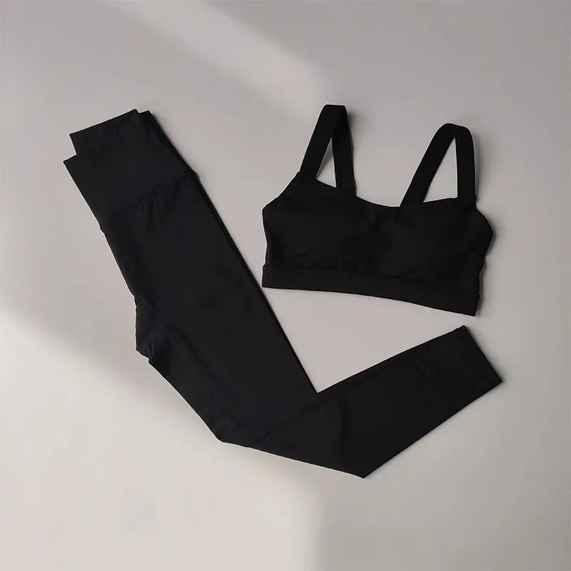 Seamless Yoga Set for Women, Workout Sportswear, Gym Clothing, Fitness Push Up Bra Set, High Waist Leggings, 2Pcs Sports Suits