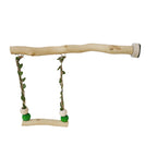 🦜🌳 Wooden Parrot Stand Pole Double Layer Swing Toy