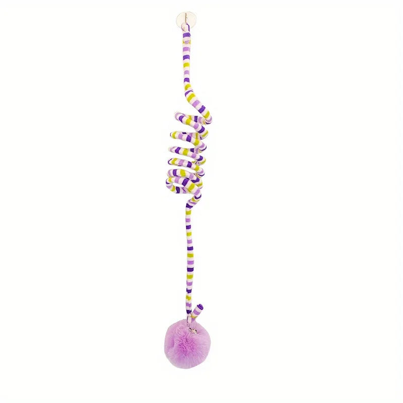 Interactive Hanging Cat Teaser Toy with Bell – Stretchable Spring Wand