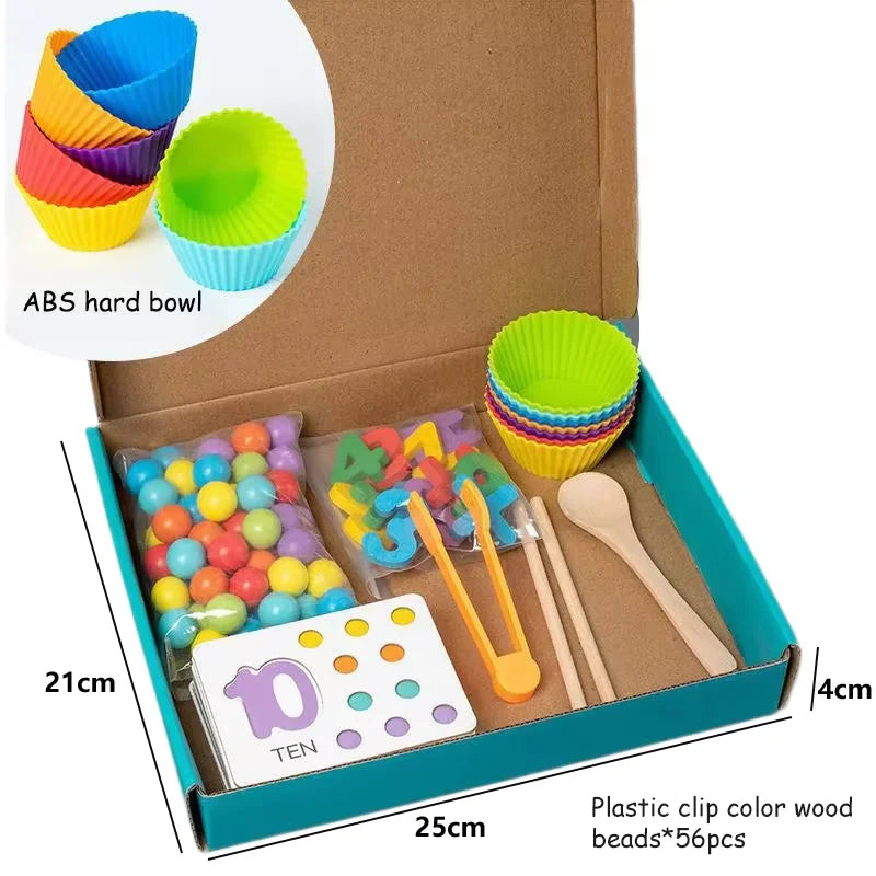 Montessori Mathematics Props Baby Digital Cognitive Pairing Puzzle Puzzle Igenious Ingenious Pearl Children's Fine Action Toys