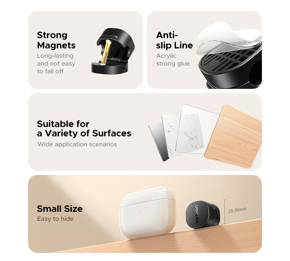 🧲🔌 UGREEN Magnetic Cable Organizer Clips – Desk Cord Holder