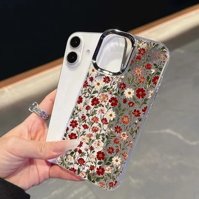 Daisy Floral Clear Phone Case with Metal Lens Frame for Google Pixel
