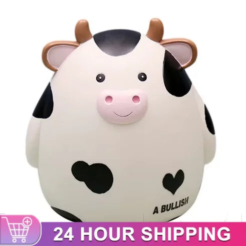 🐮💰 Cute Cow Piggy Bank Money Box ✨ | Large Plastic Coin Savings Jar 🪙 | Adorable Birthday Gift for Children