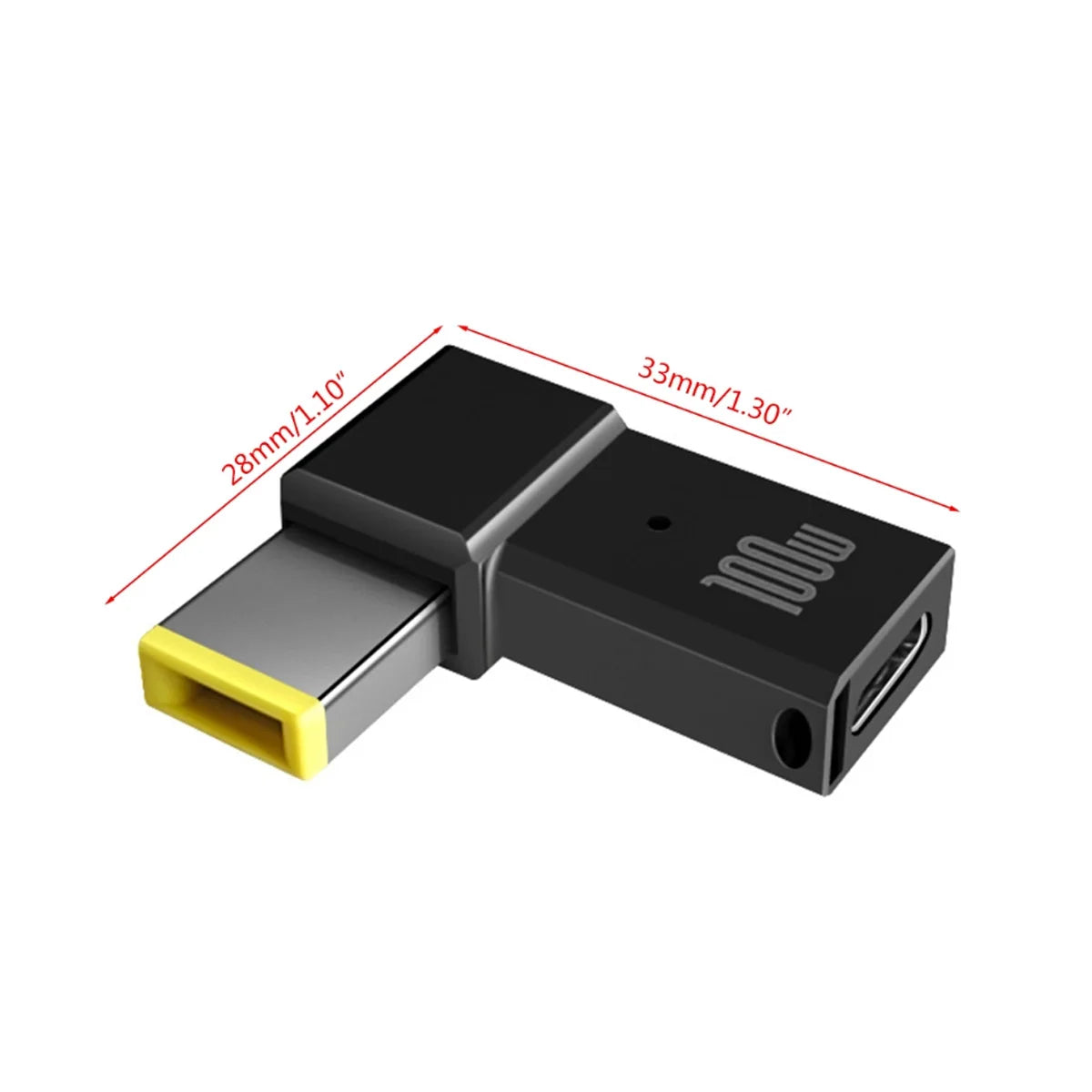 PD 100W USB Type-C Female to DC Male Adapter for Lenovo ThinkPad | Fast Charging Cable Converter Square PD Plug