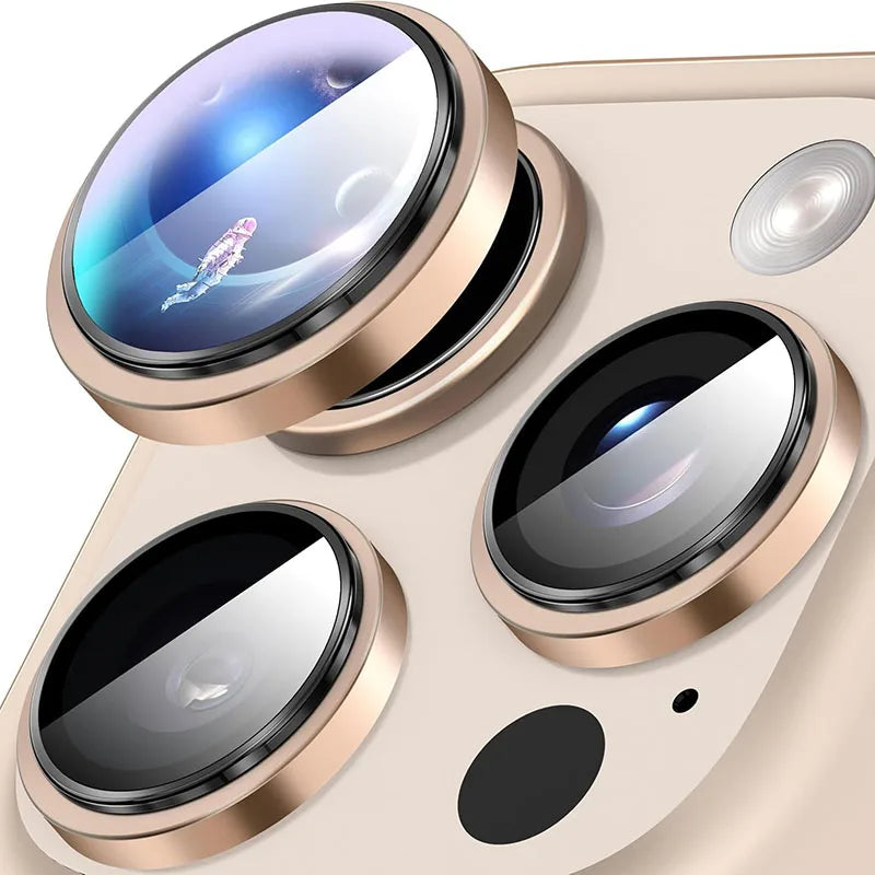 Aluminium Alloy Tempered Glass Camera Lens Protector for iPhone 16 Pro / Pro Max