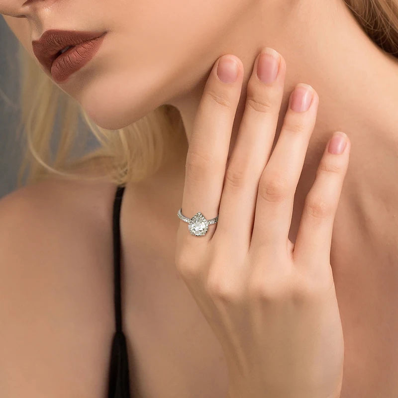 💎✨ Anziw Original 2.0CT Pear Cut Moissanite Wedding Promise Ring 🤍 | 925 Sterling Silver Engagement Ring Bands for Women 💍