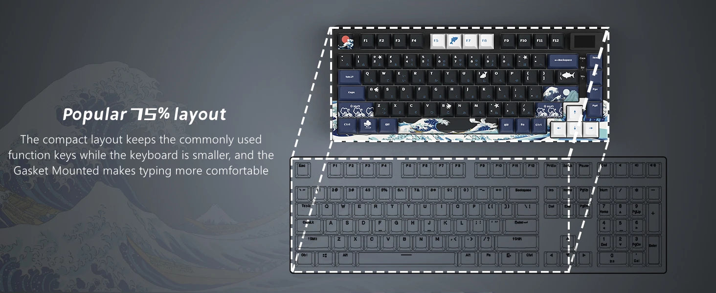 🔥⌨️ Wired Mechanical Gaming Keyboard with OLED Display – Hot-Swap RGB