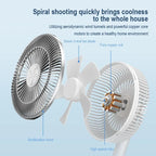 🌬️🔋 7200mAh Rechargeable Desktop Fan – High Wind Portable Table Fan