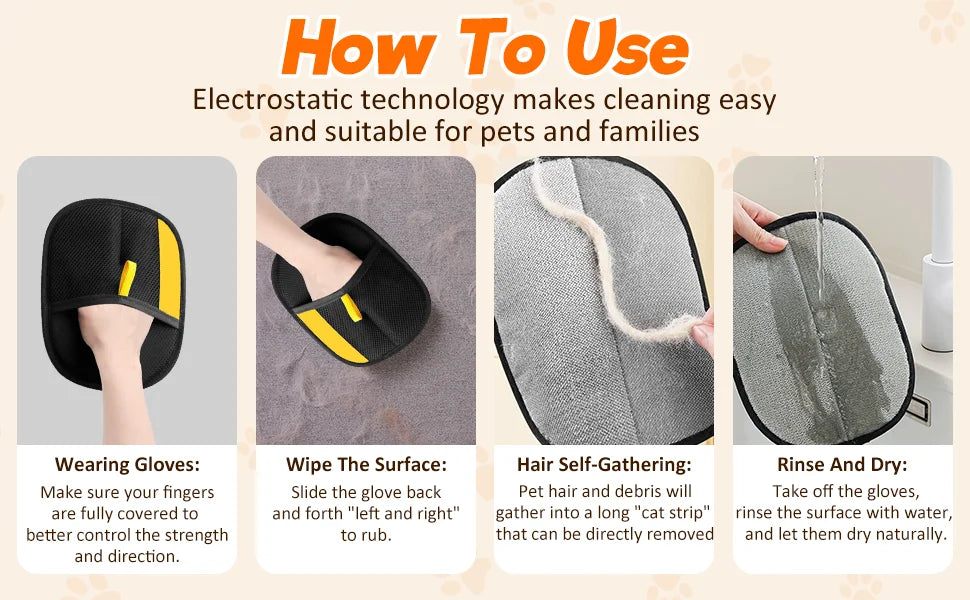 🐾🧤 Pet Hair Remover Glove – Double-Sided Deshedding Brush
