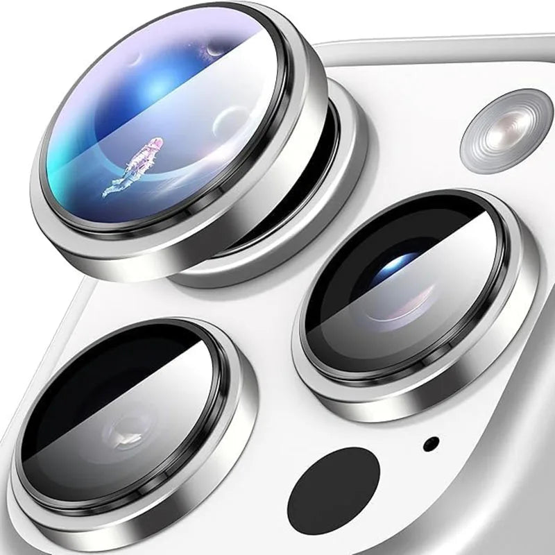 Aluminium Alloy Tempered Glass Camera Lens Protector for iPhone 16 Pro / Pro Max