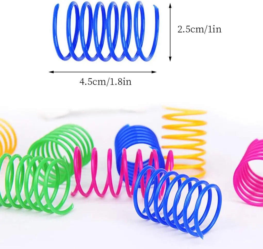 🌈🐾 Colorful Cat Spring Spiral Toys – 4/200PCS Set