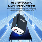 200W USB Type C Charger Quick Charge Portable Fast Charger 1U+2C Multi Port Charging Head