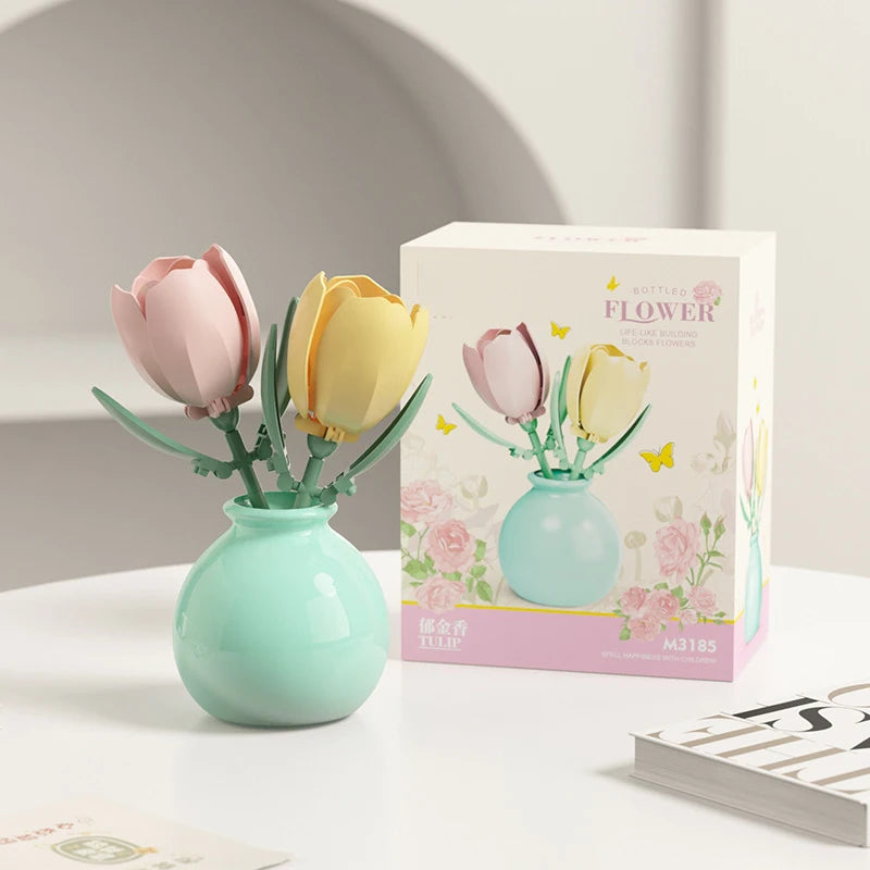 💐✨ Bouquet Flower Micro Diamond Building Blocks – Mini Micro Bricks Constructor Set for Adults & Girls Gift