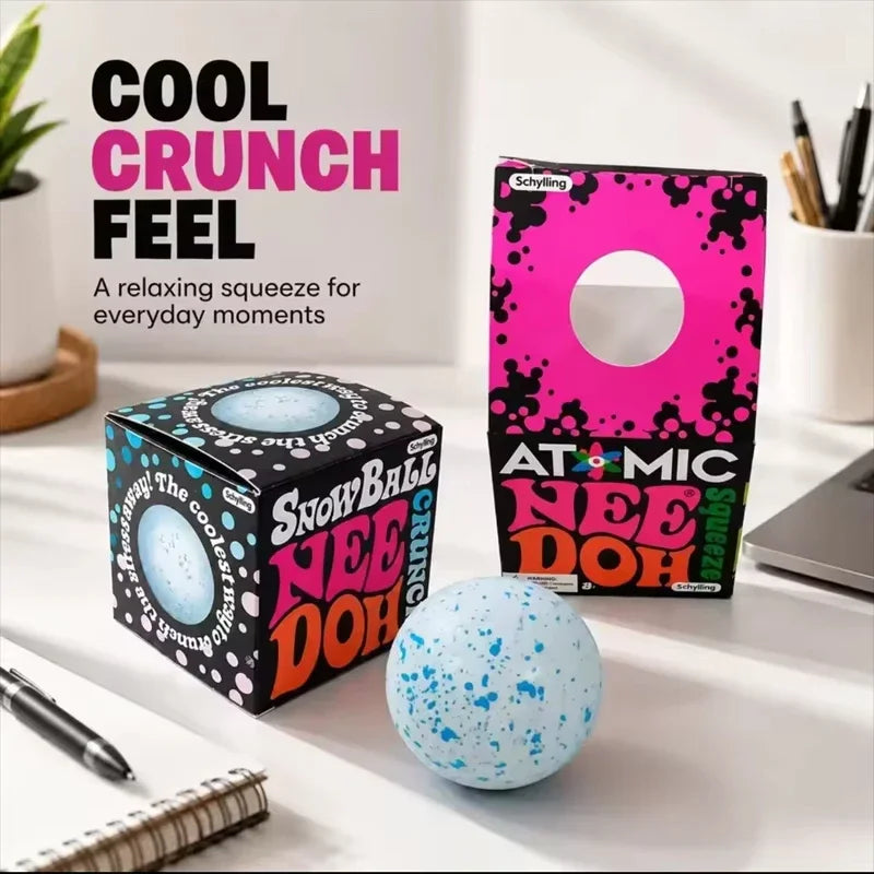 NeeDoh Snow Ball Crunch Squishy – TPR Sensory Fidget Toy
