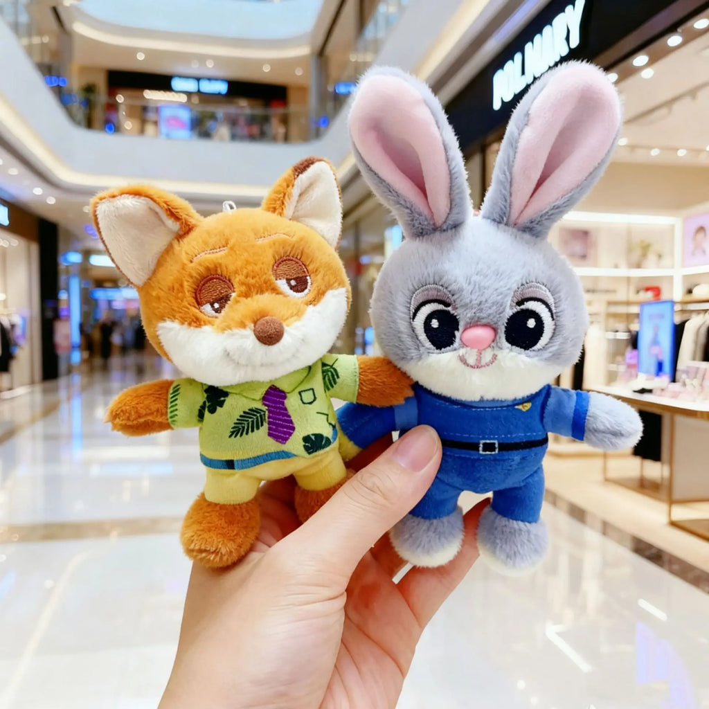 🦊🐰🦥🐆 Cute Animal Plush Doll Keychain Pendant ✨ | Fox, Rabbit, Sloth & Leopard Mini Plush Toys 🔑 | Officer Judy Style Bag Charm Gift