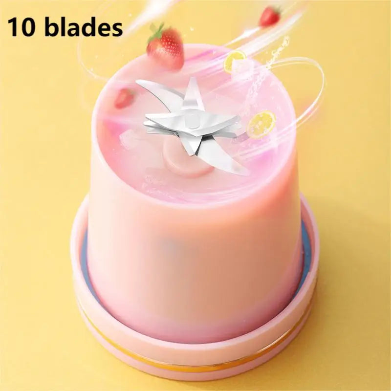 🥤⚡ Portable Milkshake & Smoothie Blender 🍓 | 10-Blade Powerful Juice Jug 💪 | USB Rechargeable Mini Blender for Home, Office, Sports & Outdoor 🏃‍♀️🌿